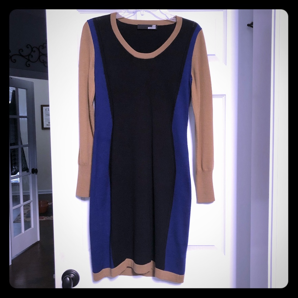 Love Moschino Color Block Sweater Dress sz 4